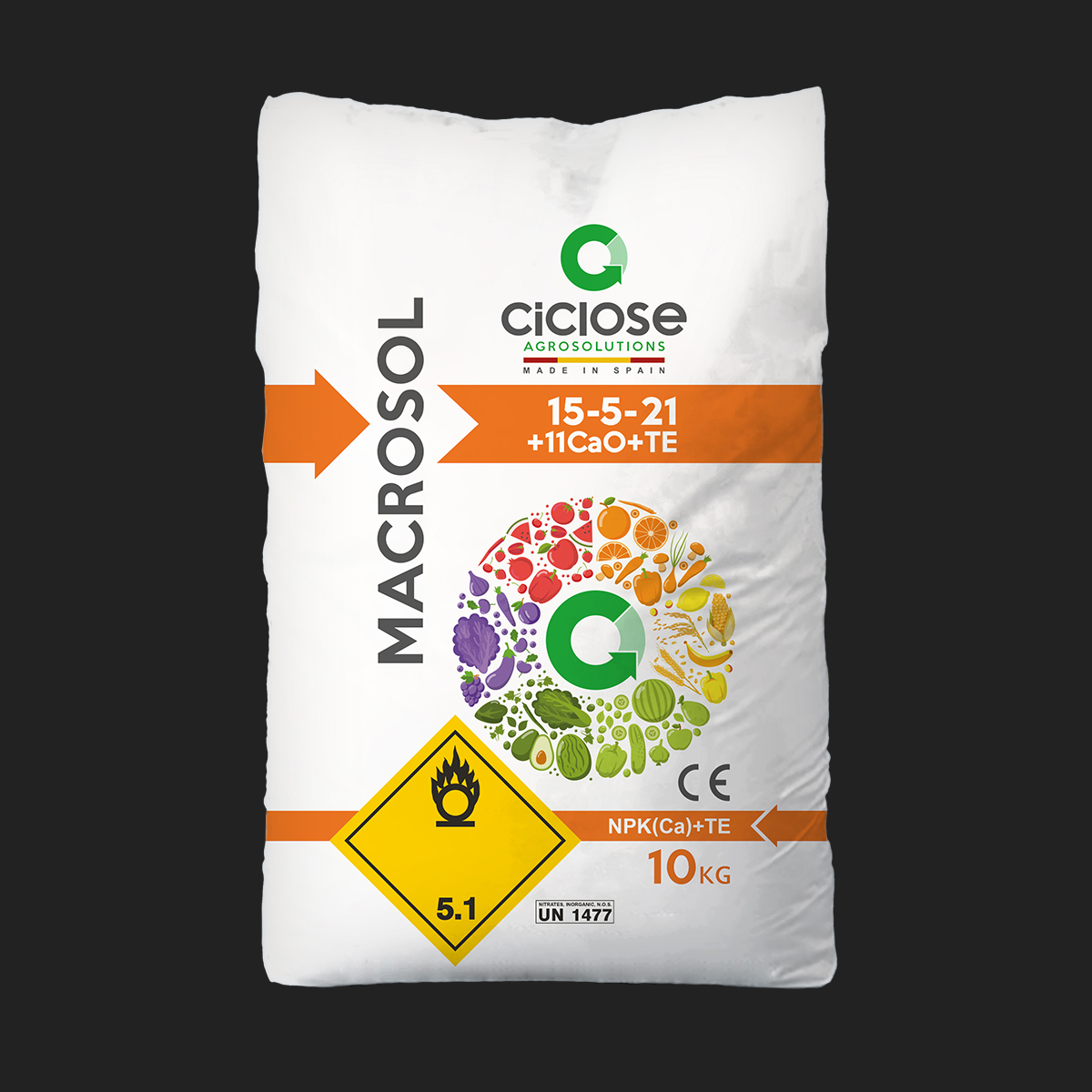 npk 15-5-21+11ca0+te macrosol fertilizer